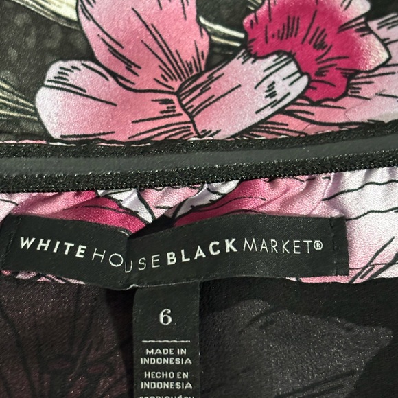 White House Black Market Black and Pink Floral Halter Top - Picture 6 of 6